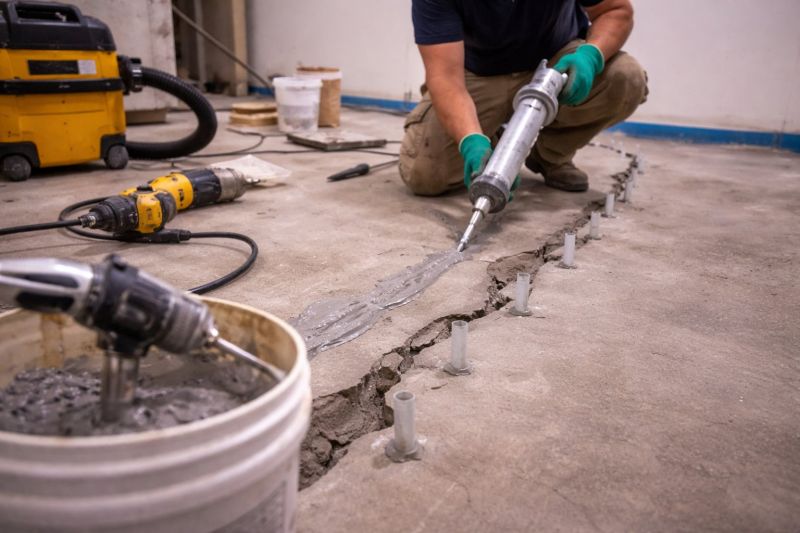 Cracked Basement Floor Repair in Jacksonville, NC