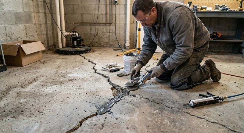 Cracked Basement Floor Repair in Jacksonville, NC