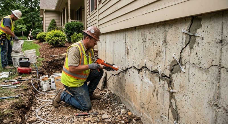 Cracked Foundation Repair in Maysville, NC